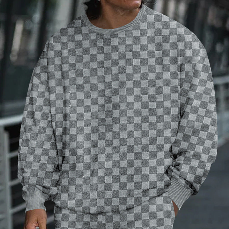 Herren lässiger Oversize-Pullover mit strukturierter Oberfläche und weitem Schnitt R&B