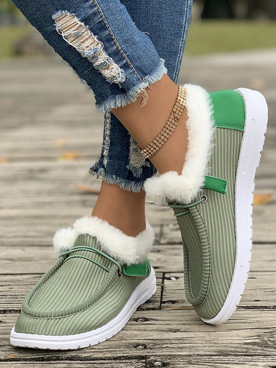 Damen Flauschige Slip-On Hausschuhe mit weichem Innenfutter R&B