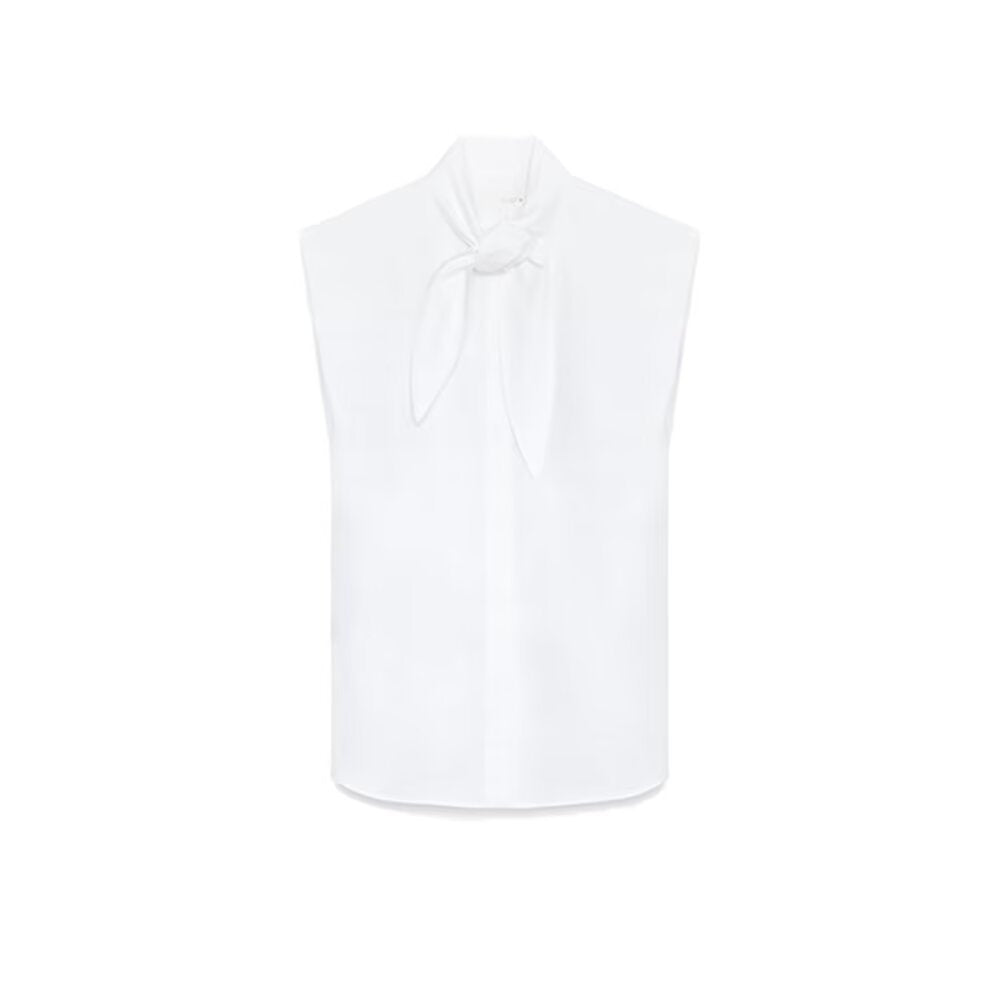 Damenbluse mit innovativem Stehkragen und eleganter Schleifenapplikation R&B