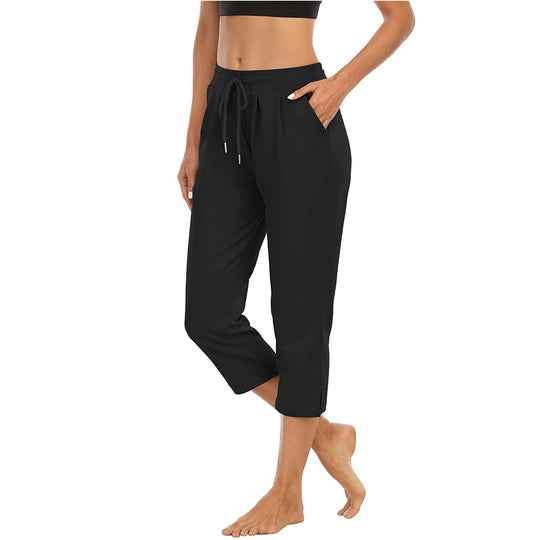 Damen bequeme Freizeithose mit elastischem Bund und seitlichen Taschen R&B