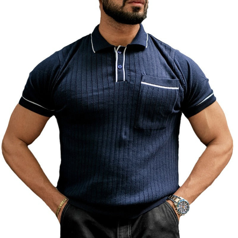 Herren stilvolles Poloshirt mit Brusttasche