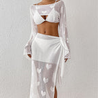 Damen Transparenter Strandsarong mit Herzen R&B