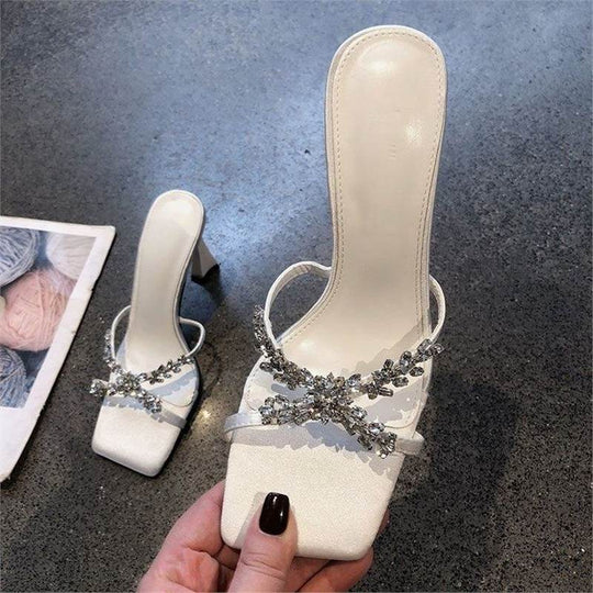 Damen elegante Sandalen mit funkelnden Verzierungen R&B