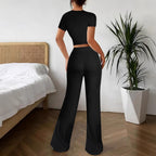 Damen lässiges Oberteil und weite Hose Set R&B