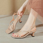 Damen elegante Slingback Sandalen mit designer Riemen und stilvollem Absatz