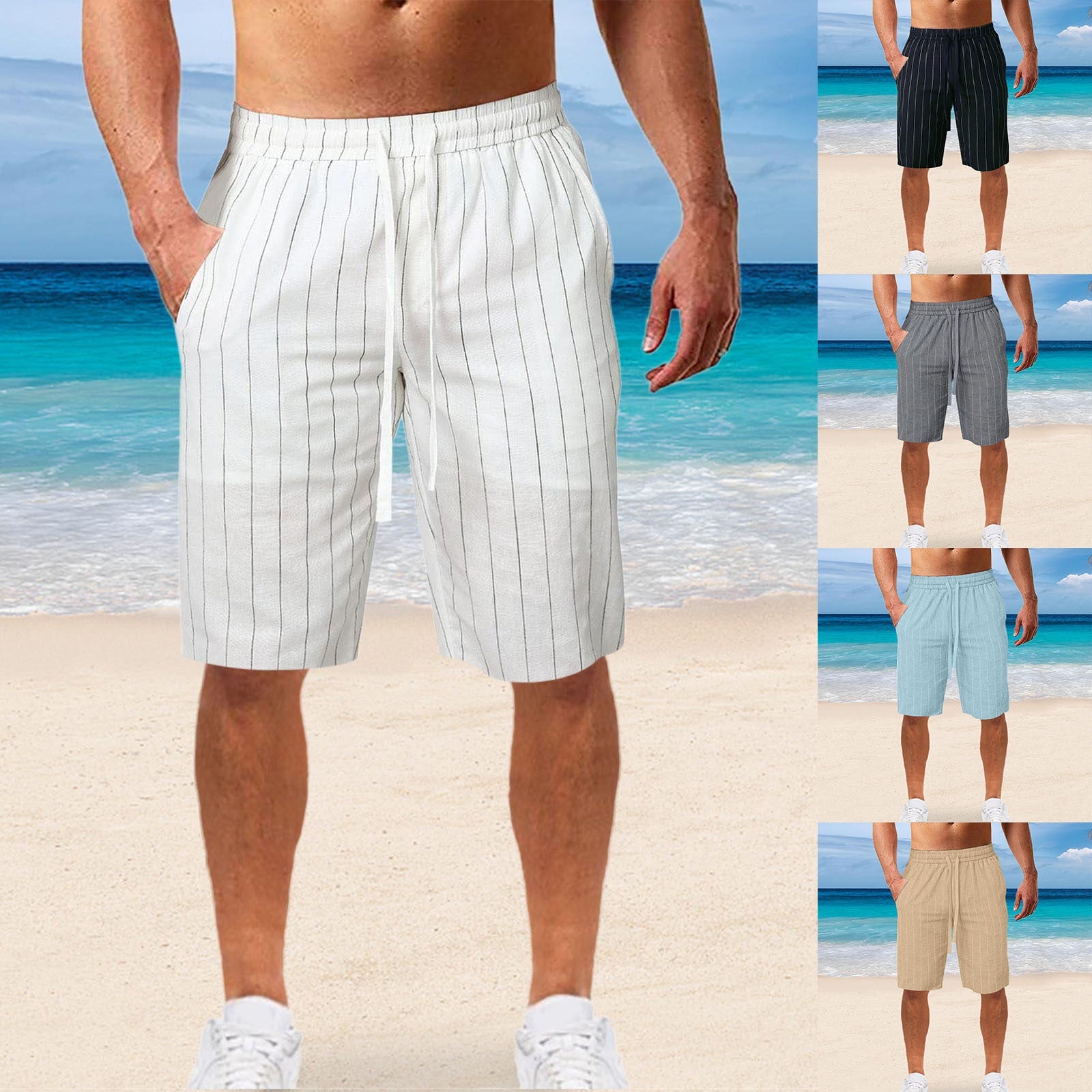 Herren komfortable Freizeithosen mit elastischem Bund und seitlichen Taschen R&B