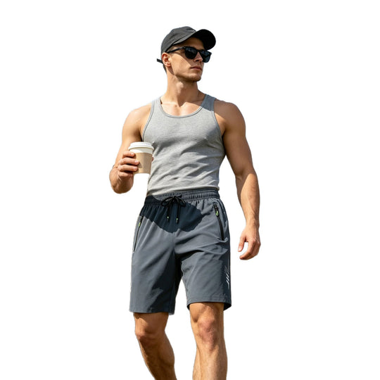 Herren nan sportliches Funktions-Tanktop aus atmungsaktivem Baumwollmix mit Stretch R&B