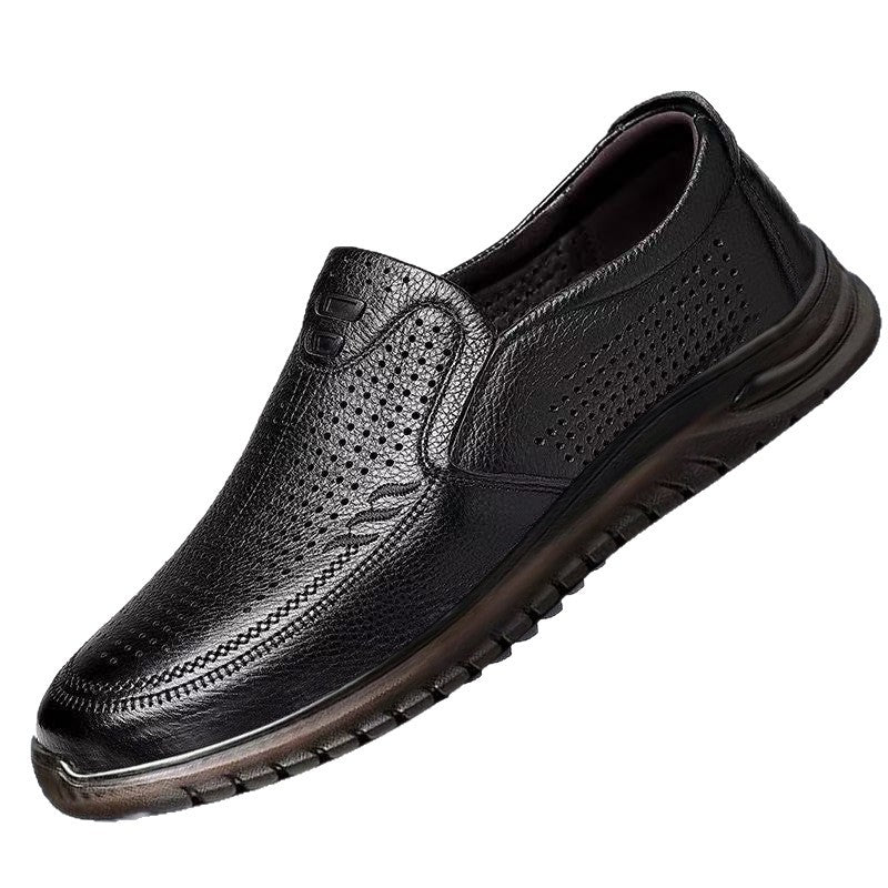 Herren Komfortable Mokassin Schuhe aus atmungsaktivem Leder mit flexibler Sohle R&B