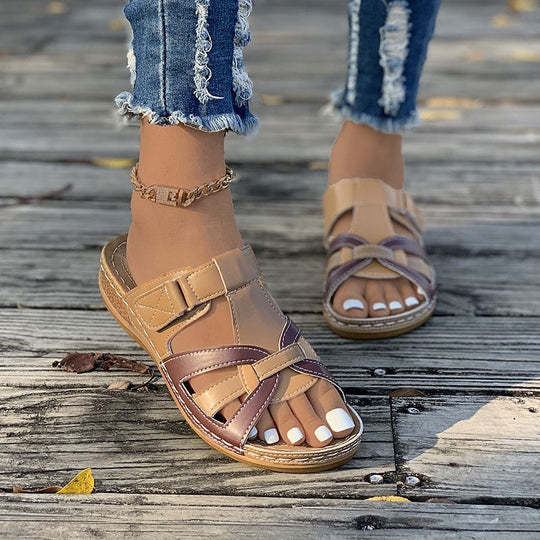 Damen eleganten Freizeitsandalen mit verstellbarem Riemen und ergonomischer Fußbettung R&B