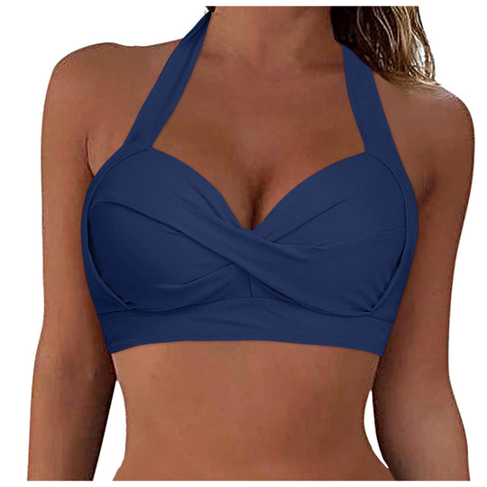 Damen Sportliches Bikinioberteil mit tiefem Ausschnitt und Halter-Design R&B