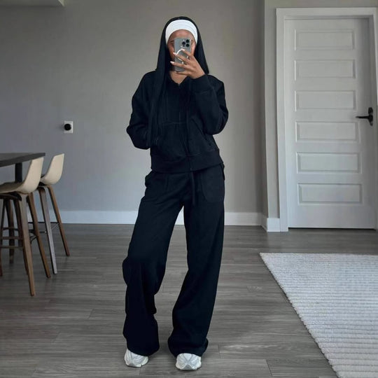 Damen lässiger Hoody- und Freizeithosen-Set R&B