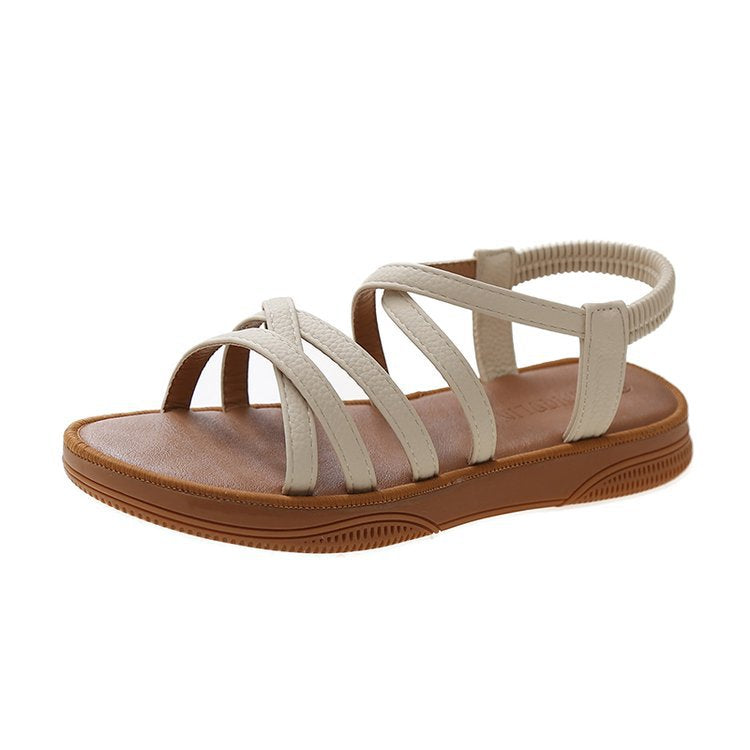 Damen bequeme Sandalen mit elastischen Riemen