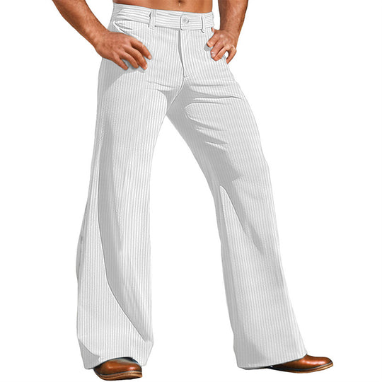 Herren elegante Flared Hose im Vintage-Stil mit Streifenmuster R&B