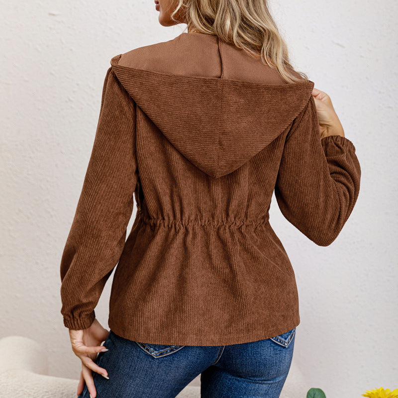 Damen Übergangsjacke mit Kordelzug und Kapuze R&B