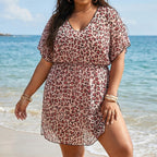 Damen luftiger Strandüberwurf mit floralem Tierdruck R&B