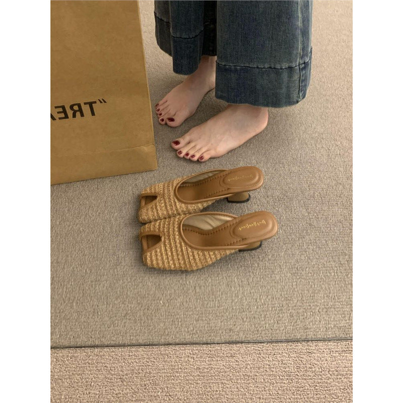 Damen atmungsaktive Mules mit elegantem Rüschendesign R&B