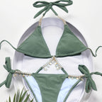 Damen Triangel-Bikini mit glamourösen Anhängern R&B