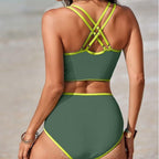 Damen Bikini-Set mit elegantem Hochgeschnittenen Höschen und verstellbaren Trägern R&B
