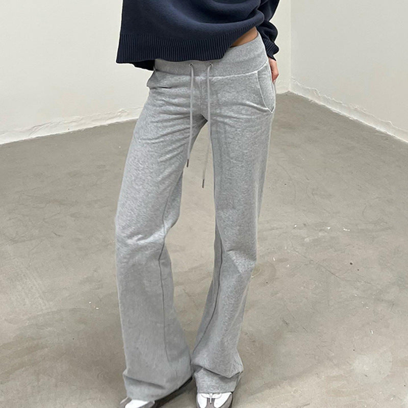 Damen Flared Sweatpants mit elastischem Bund und verstellbarem Kordelzug R&B