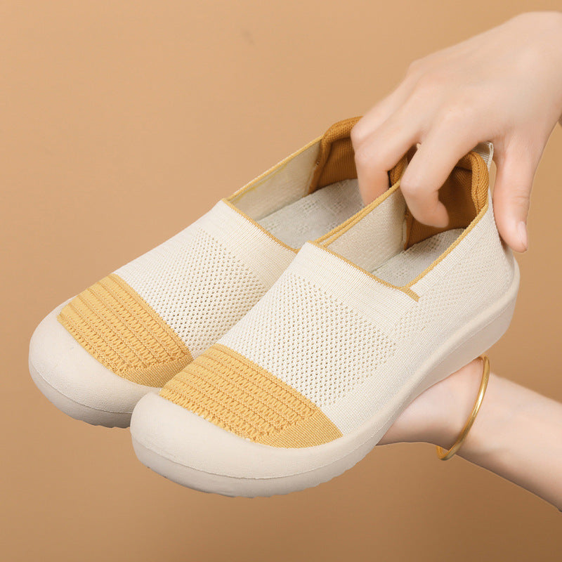 Damen Slip-On Sneakers mit atmungsaktivem Mesh-Obermaterial