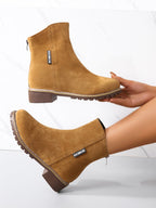 Damen Modische Ankle Boots aus Wildleder mit Reißverschluss R&B