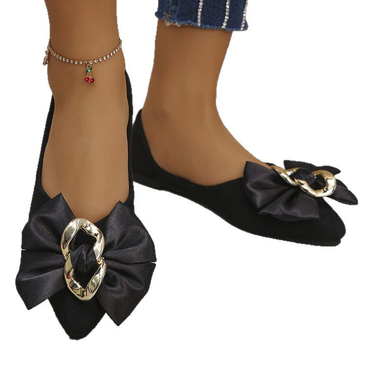 Damen Ballerinas mit eleganter Schleifen-Applikation und Schmuckdetails R&B
