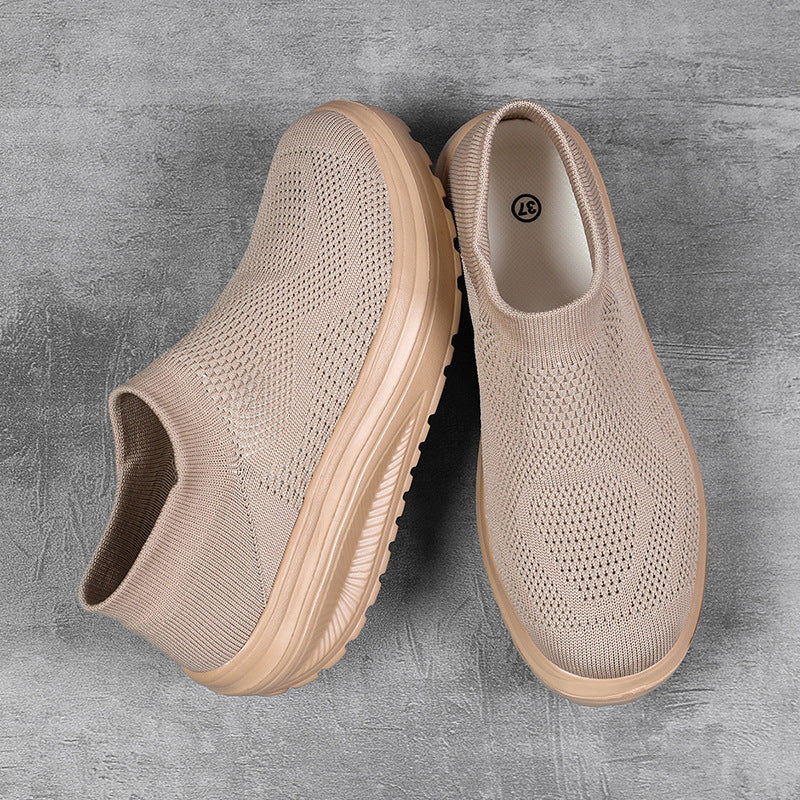 Damen bequeme Slip-On Sneakers mit atmungsaktivem Obermaterial