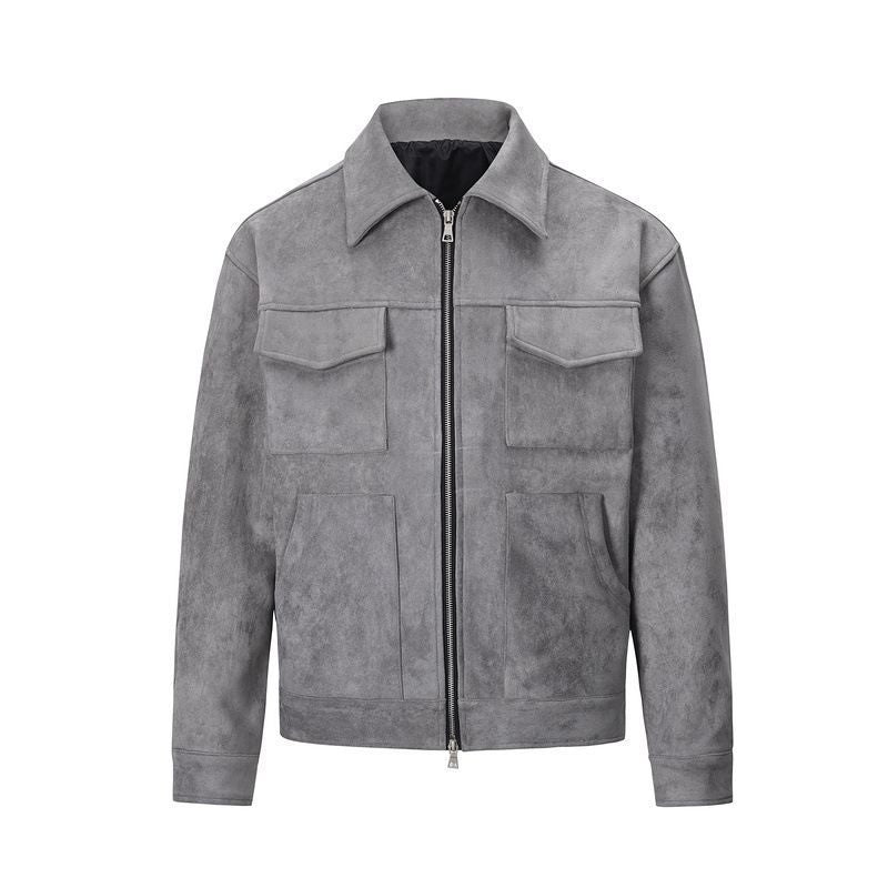 Herren modische Jacke mit praktischen aufgesetzten Taschen und Reißverschluss R&B