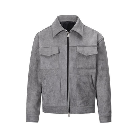 Herren modische Jacke mit praktischen aufgesetzten Taschen und Reißverschluss R&B