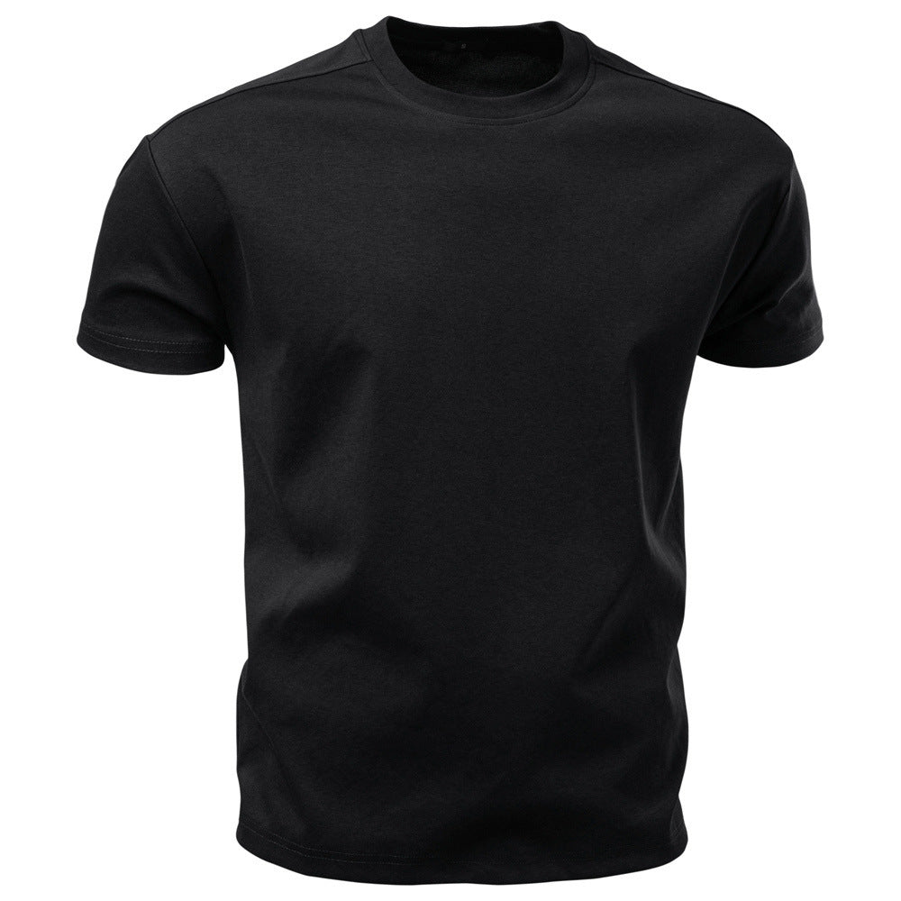 Herren nan klassisches Baumwolljersey Rundhalsshirt mit verstärktem Kragen R&B