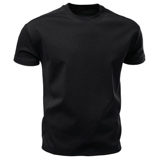 Herren nan klassisches Baumwolljersey Rundhalsshirt mit verstärktem Kragen R&B