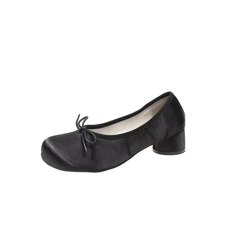 Damen Ballerinas mit punktemuster und komfortablem Blockabsatz R&B