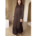 Damen Maxikleid mit taillierbarem Bindegürtel R&B