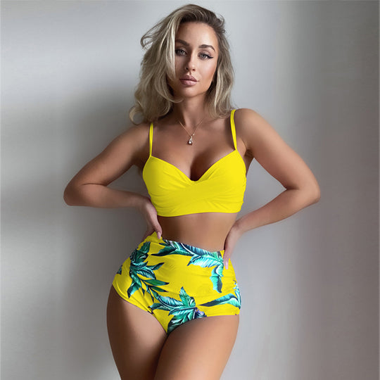 Damen Hoch taillierter Bikini mit kreativem Wickeldesign R&B