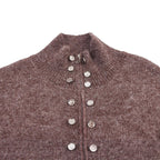 Damen modischer Strickpullover mit stilvollem Reißverschluss und dekorativen Knöpfen R&B