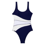 Damen Einteiler Badeanzug mit elegantem Farbverlauf und modischen Trägerdetails R&B