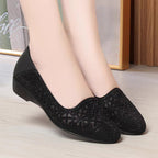 Damen Elegante Ballerinas mit funkelndem Strass und luftiger Lochmuster