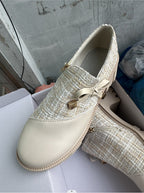 Damen Trendige Booties mit modischem Tweed-Obermaterial und dekorativer Schleife R&B