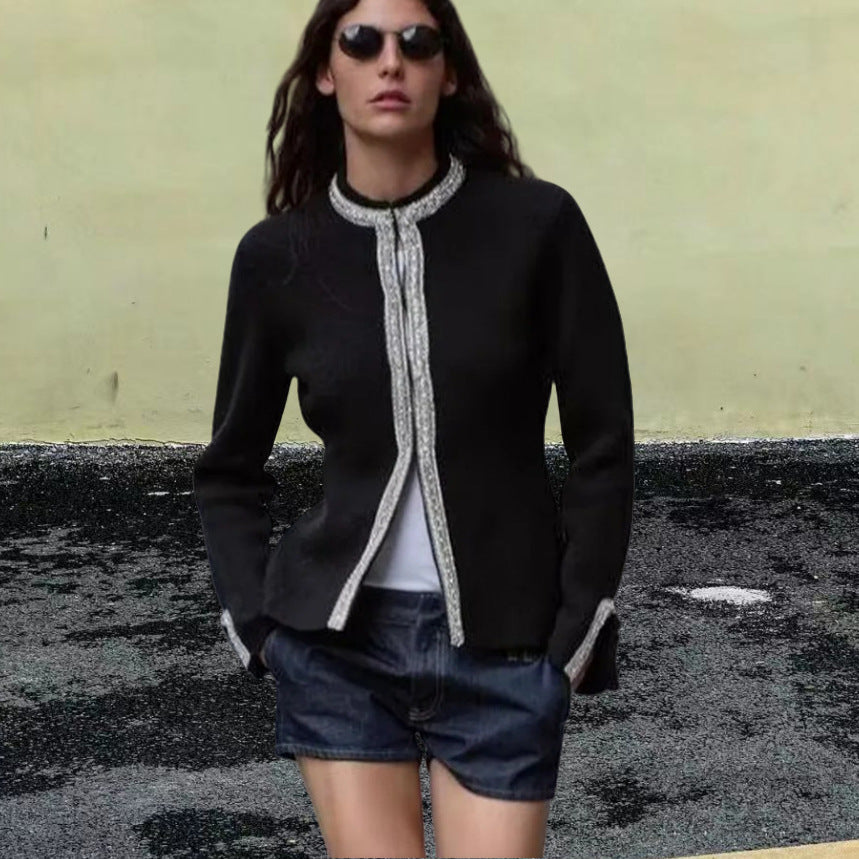 Damen Elegante Blazerjacke mit feinen Borte-Details R&B