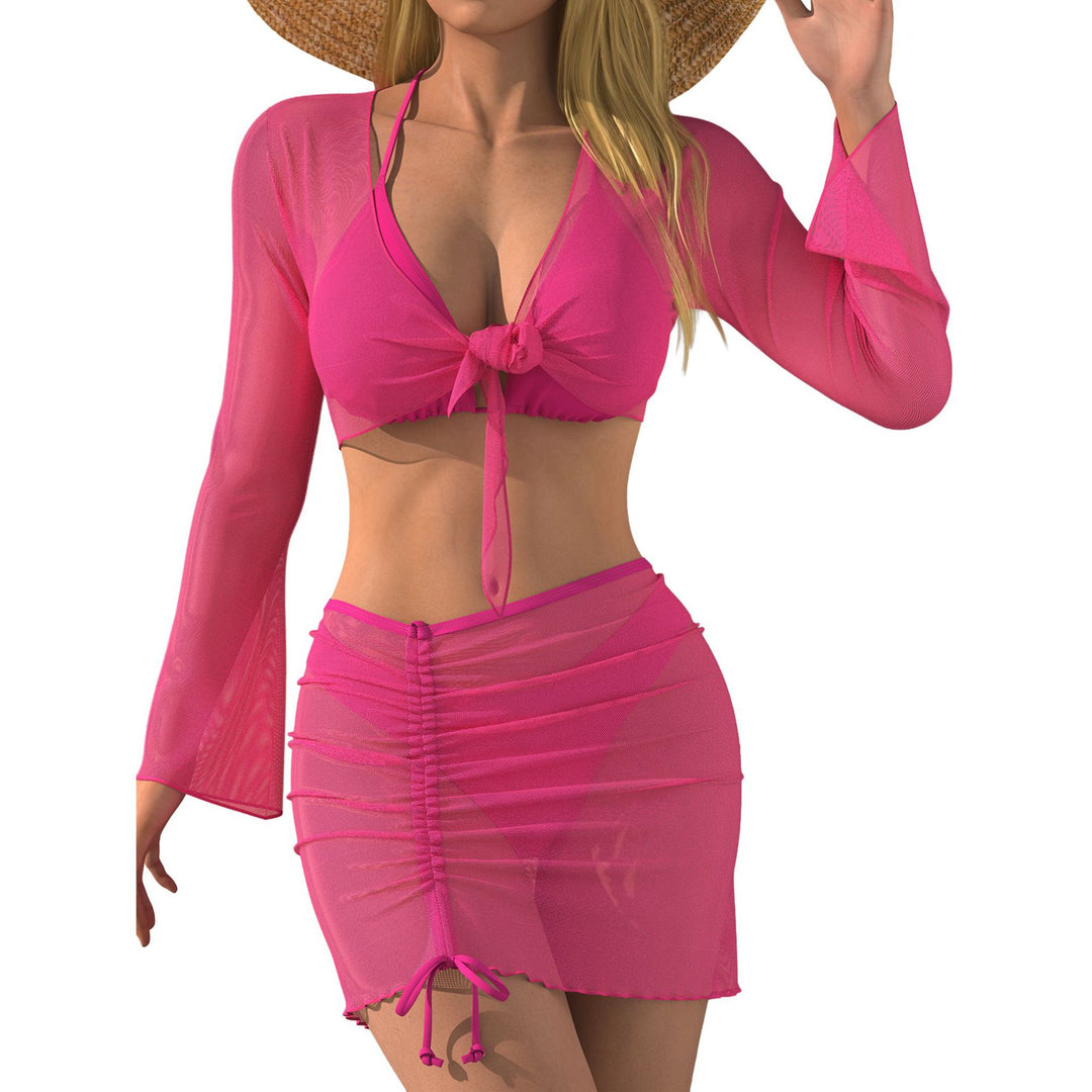 Damen Strand-Outfit mit transparenter Bluse R&B