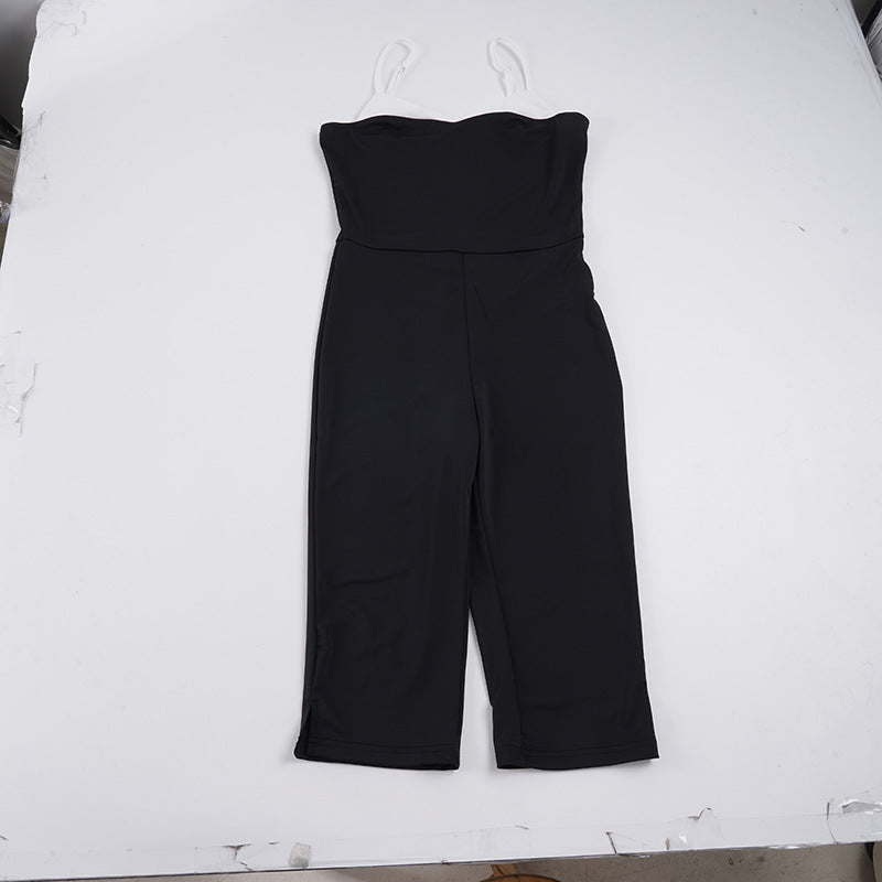 Damen eleganter Overall mit Büstenlage und verstellbaren Trägern R&B