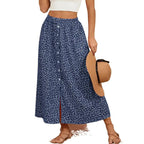 Damen Maxirock mit floralem Design und Knopfdetails R&B