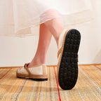 Damen klassische Espadrilles mit handgestickten Blumenmotiven