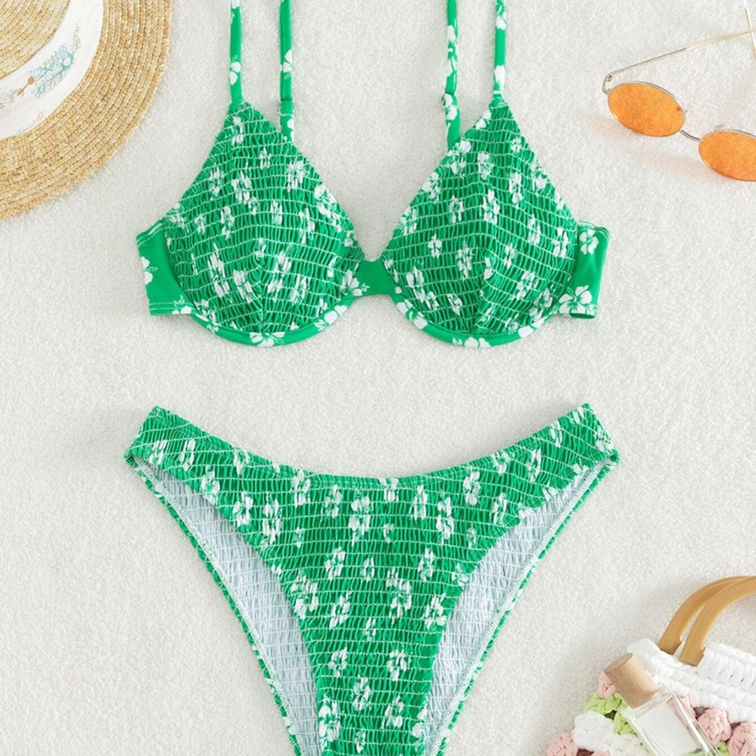 Damen Hochtaillierter Bikini mit gepolstertem Oberteil und verstellbaren Trägern R&B