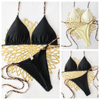 Damen Bikini-Set mit trendigem Animal-Print und modischem Schleifen-Detail R&B