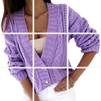 Damen Strickjacke mit dekorativem Zopfdesign und einzigartigen Knopfdetails R&B