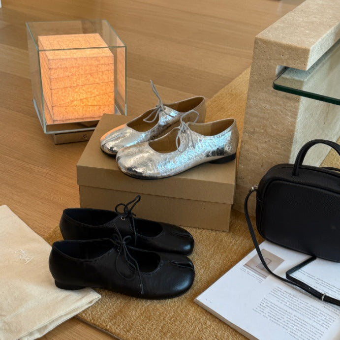 Damen Ballerinas mit elegantem Schnürdetail und rutschfester Sohle R&B
