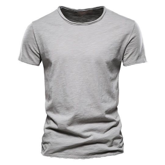 Herren nan leichtes Baumwolljersey Kurzarmshirt mit V-Ausschnitt und schmaler Passform R&B