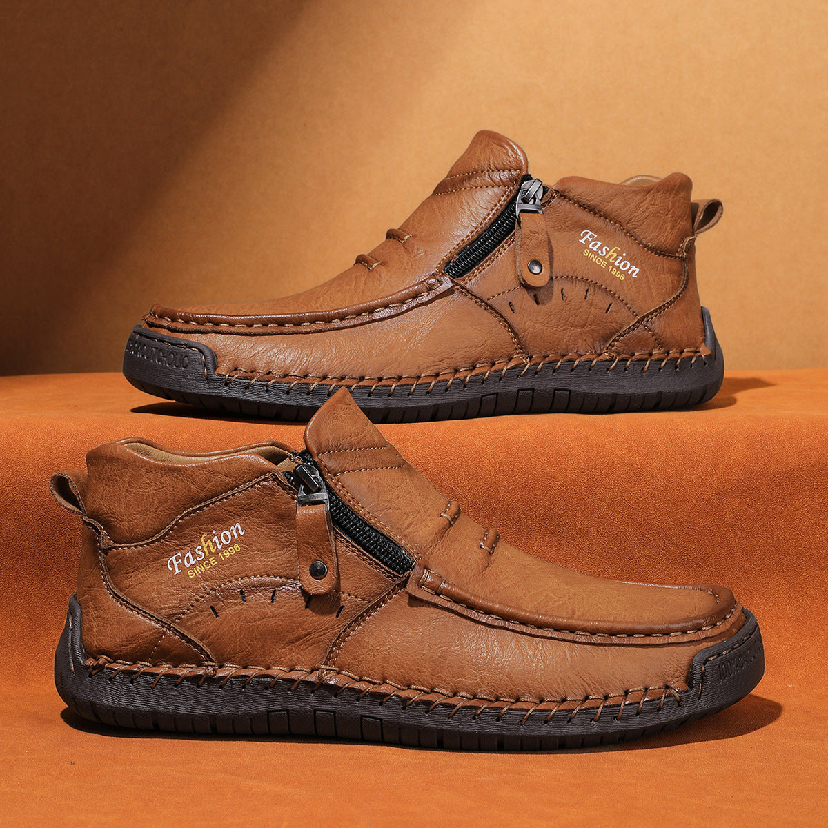 Herren Bequeme Leder Slipper R&B