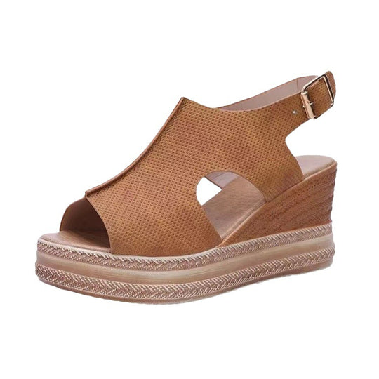 Damen Wedge-Pantoletten mit raffiniertem Riemendesign und komfortablem Fußbett R&B